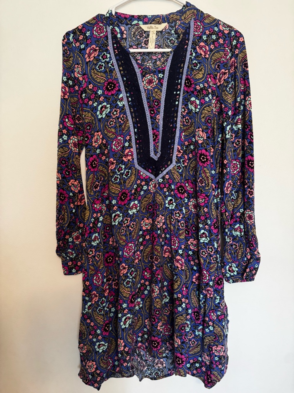 Matilda Jane Navy Floral Paisley Long Sleeve Tunic Dress